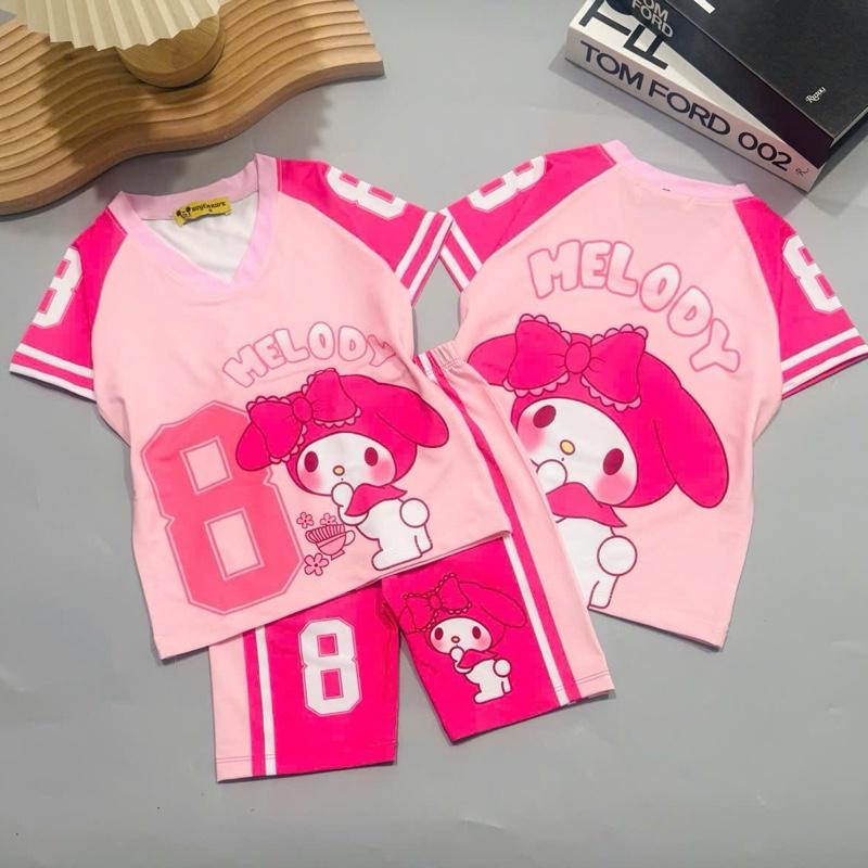 13-50kg Bộ tay cộc quần lửng Tung Tung cho bé gái chất thun lạnh in hoạ tiết hoạt hình 3D co dãn 4 chiều thấm hút mồ hôi bé mặc mát mặc xinh Cho Bé đồ vỗ ngủ