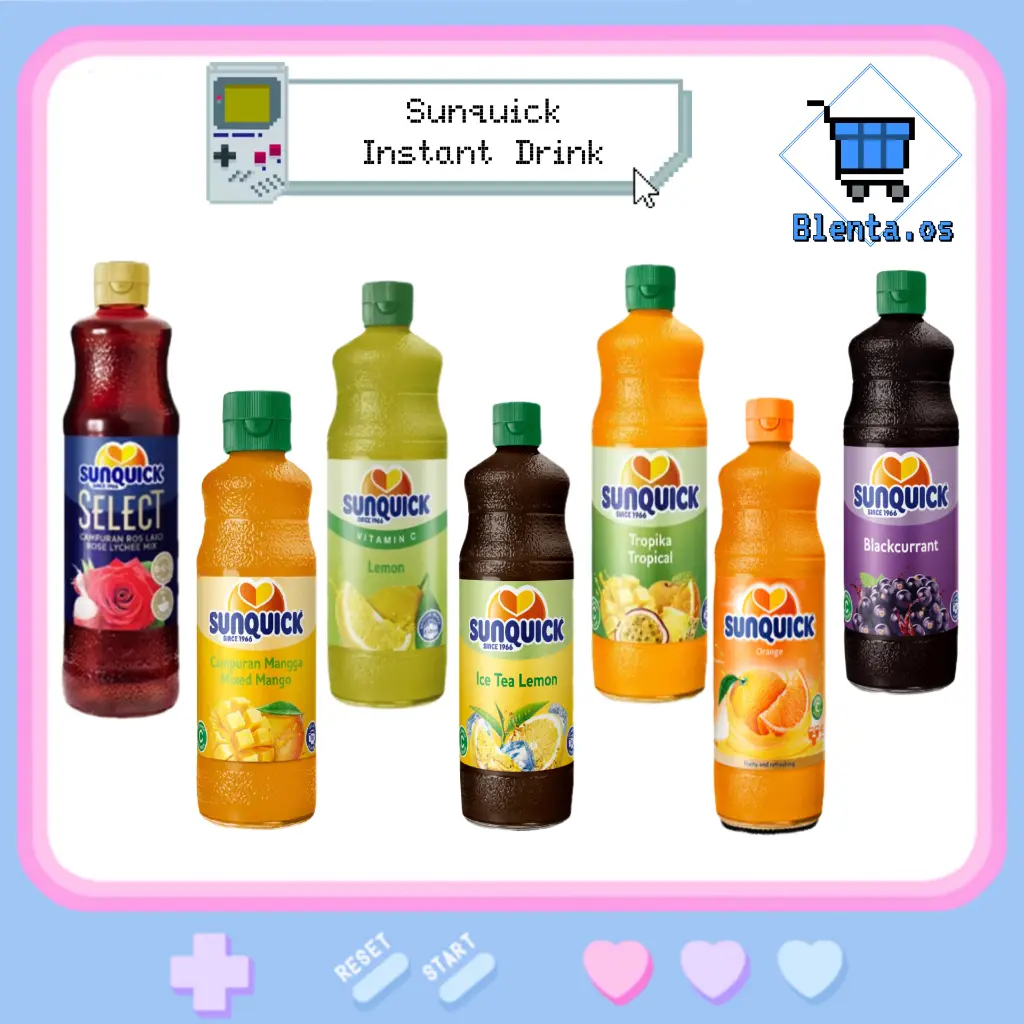 [Bundle of 2]Sunquick Concentrate Juice Tropical/Orange/Blackcurrant/Rose Lychee/Ice Lemon/Mango 700ml-800ml READY STOCK