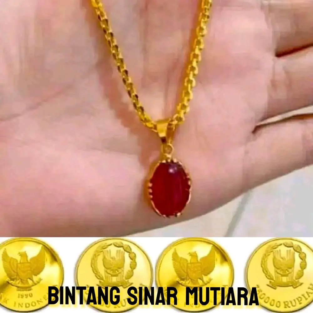 kalung wanita batu merah delima