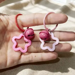 kerincingan gantungan tas / Gantungan Kunci / Bag Charm / Key Chain / Keychain Tas Mini Lucu - Bintang Akrilik dan Bell Lonceng