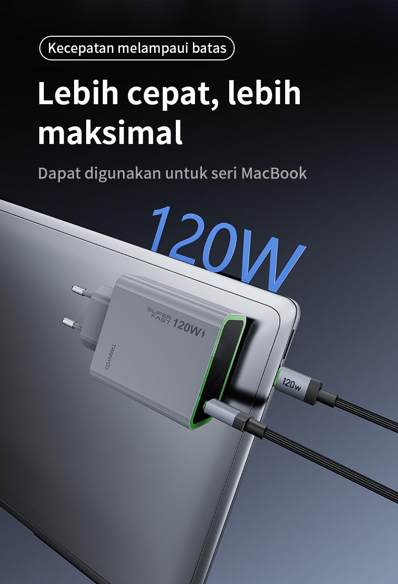 TRANYOO Charger HP GaN 120W Kabel Data Type-C Adaptor untuk Handphones Quick Charger Fast Charging PPS Support Cocok untuk Vivo OPPO Xiaomi HUAWEI realme iPhone Honor POCO Samsung Super Fast Charging Kompatibel Semua Merek Charger Data Cable Set T-EU8C TRANYOO Charger HP GaN 120W Kabel Data Type-C Adaptor untuk Handphones Quick Charger Fast Charging PPS Support Cocok untuk Vivo OPPO Xiaomi HUAWEI realme iPhone Honor POCO Samsung Super Fast Charging Kompatibel Semua Merek Charger Data Cable Set T-EU8C