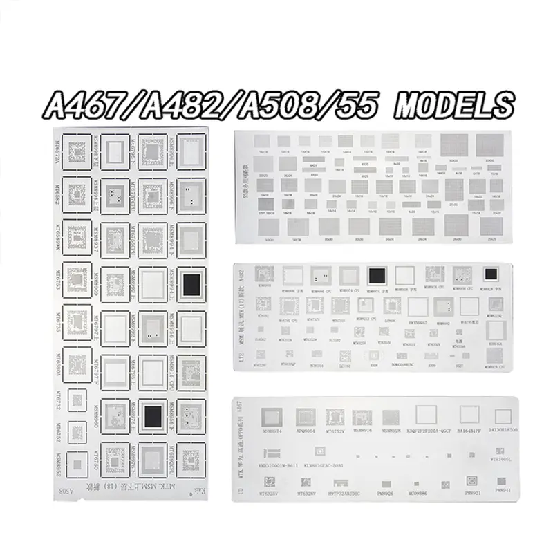COD 4Pcs/Set Plat BGA Universal Cetakan IC CPU Plat Amaoe A467 / A482 / A508 / 55Models