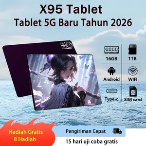 2026 asli tablet M9pro, 10.8 inci sistem Android sim dual slot jaringan 5G, 16GB + 1024GB untuk belajar / kantor / menonton video, pesan hadiah 8