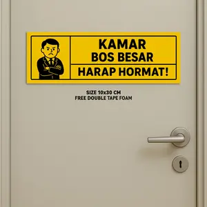 Hiasan Dinding Kata-Kata KAMAR B0S BESAR HARAP HORMAT Pajangan Dinding Aesthetic