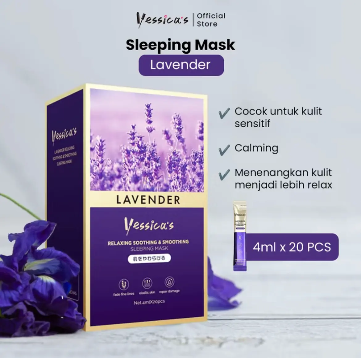 FYC Yessica’s Lavender Sleeping Mask - Relaxing, Soothing, & Smoothing Box