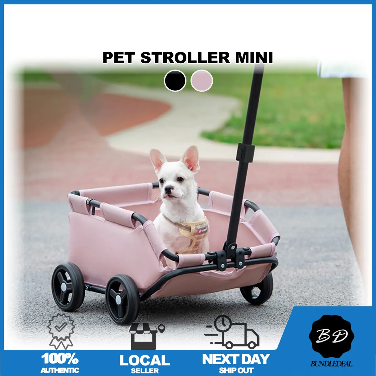 [SG] Foldable Cat and Dog Stroller/ Pet Outing Trolley/ 4 Wheels Pet Stroller/ Easy-Fold Puppy Cage Jogger Stroller