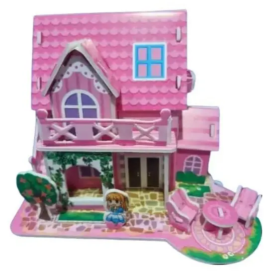 Rumah Pink - Puzzle 3Dimensi, Mainan Edukasi Melatik Keterampilan Motorik, Bagus Untuk Kado, Keren Untuk Koleksi, Pajangan atau Souvenir 0