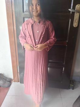 Product Review of Dungdungkids Gamis Anak Aurora Coquette 2 in 1 Knitt Plisket 3 - 11 Tahun from 𝓚**⚘ 0