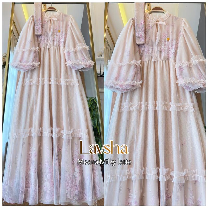 Product Introduction of Moana Set Hijab Segiempat Gamis Wanita Muslim Mewah Ceruty Babydoll Printing Mix Tille Tutu Cantik 27