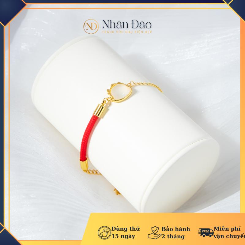  Lắc Tay Đầu Rồng Bằng Tintan sợi chỉ đỏ  - Vòng tay Titan  thiết kế tinh xảo Xi Mạ Vàng 18k 