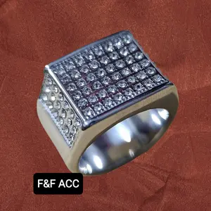 CINCIN TITANIUM PRIA MODEL PERMATA TABUR  KODE CT-14 TERLARIS Elegan Stainless