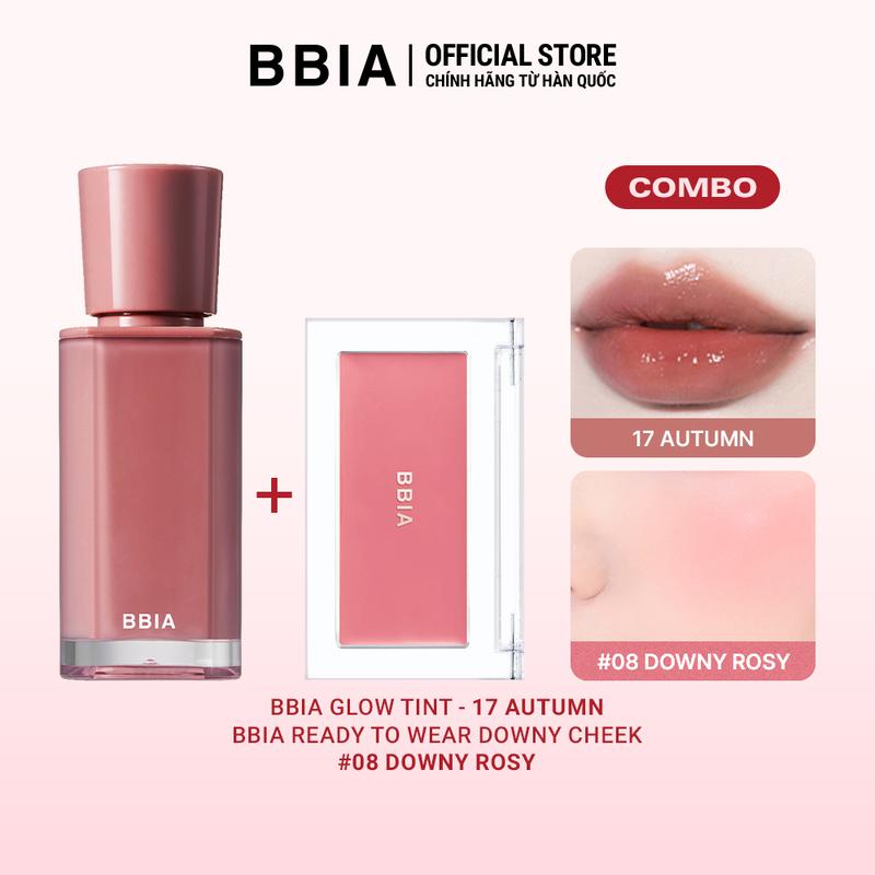 BBIA COMBO 1 Má hồng kem mỏng nhẹ bền màu BBIA Ready To Wear Downy Cheek 3.5g và 1 Son tint bóng BBIA Glow Tint 3.2g