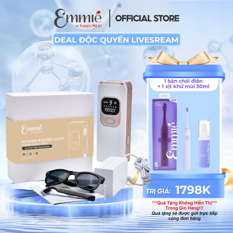 Emmié x Mây Ăn Ảnh Máy Triệt Lông IPL MAX POWER Therapy Device For Hair Removal EM505 - Công nghệ Hàn băng - 990.000 xung ánh sáng - 9 mức năng lượng tùy chọn