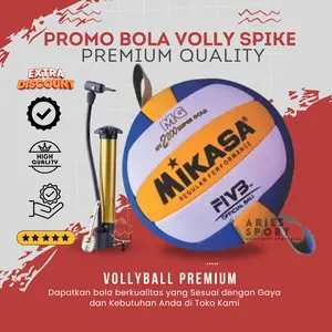 Bola voli / volly mikasa spike/gantung untuk latihan smash supergold 2200 Jahit Mesin bonus pompa + pentil dan jaring