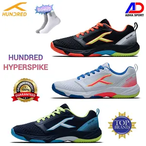 Bonus Kaos Kaki ! New Sepatu Badminton Hundred HYPERSPIKE / Hyper Spike Original Court Shoe