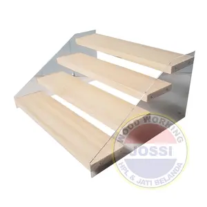 Rak Aesthetic Display Minimalis Akrilik Rak Kayu 2 , 3 , dan 4 Susun Kayu Jati Belanda