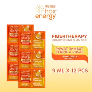 Makarizo Hair Energy Fibertherapy Conditioning Shampoo Royal Jelly 9mLx12 Pcs/ Conditioner Extract / Haircare / Perawatan