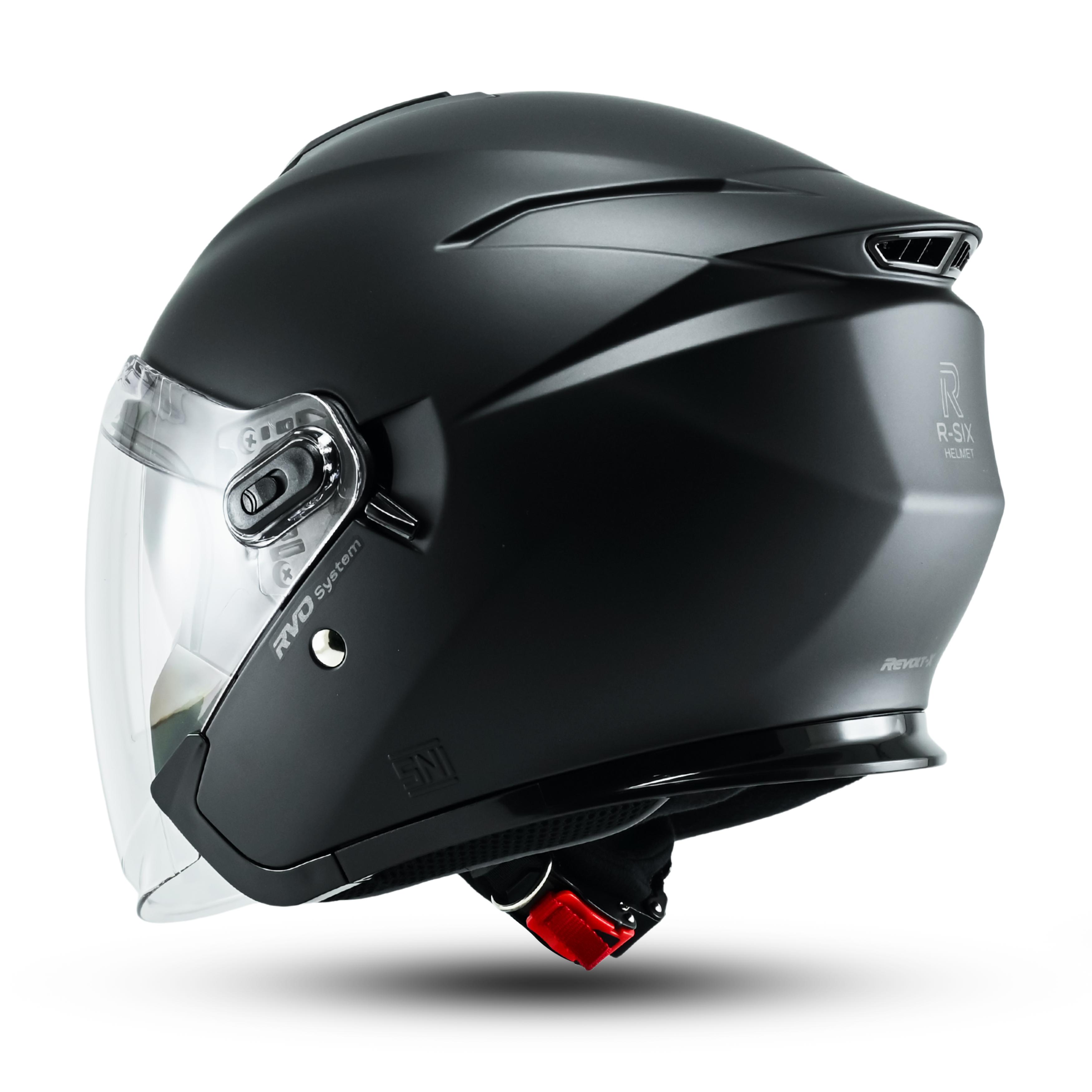 Helm Half Face Rsix Revolt X Terbaru Premium Kekinian Helm Helm Cowo Keren Double Visor SNI