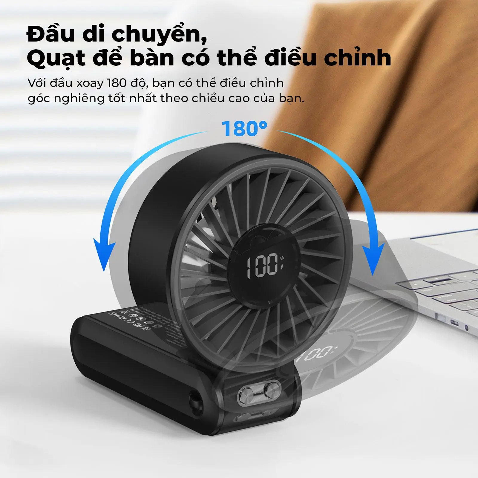 Quạt Mini Cầm Tay 3 Trong 1, Quạt Cầm Tay & Để Bàn, Có Thể Điều Chỉnh 100 Tốc Độ, Quạt Yên Tĩnh Và Dòng Không Khí Tốc Độ Cao, Pin 3600mAh, Màn Hình LED, GOOJODOQ | BigBuy360 - bigbuy360.vn Quạt Mini Cầm Tay 3 Trong 1, Quạt Cầm Tay & Để Bàn, Có Thể Điều Chỉnh 100 Tốc Độ, Quạt Yên Tĩnh Và Dòng Không Khí Tốc Độ Cao, Pin 3600mAh, Màn Hình LED, GOOJODOQ | BigBuy360 - bigbuy360.vn