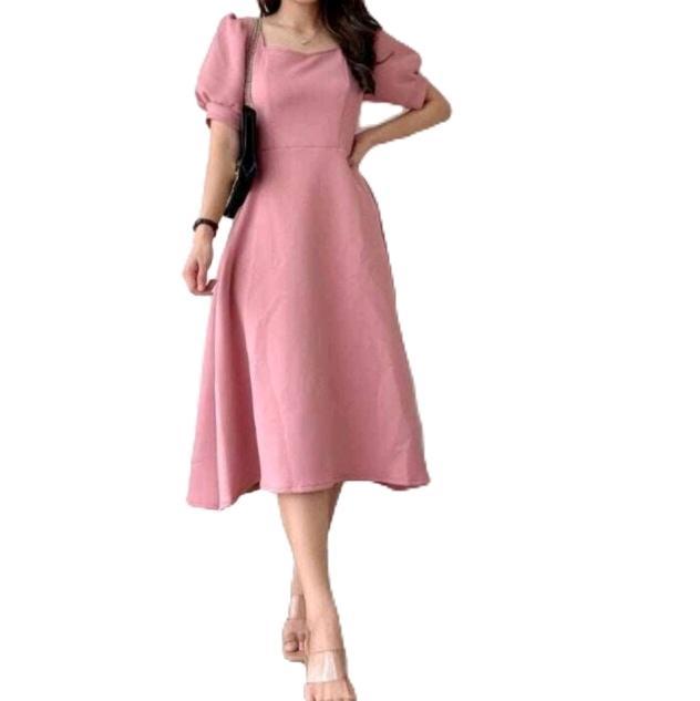 Witya/Dress Wanita Pesta Terbaru Korea Style - Gaun Kondangan Wanita Korea Witha/Dress pesta Model Simpel Elegan dan Nyaman Remaja Dewasa Mewah  Casual Pendek Kain Crinkle Airflow 4