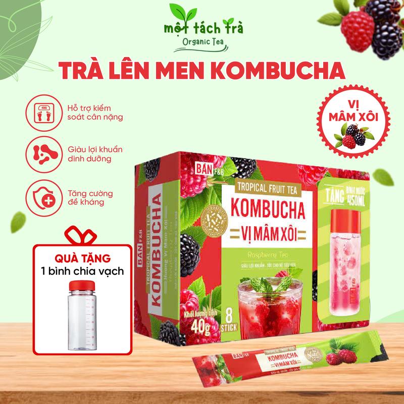 [BÁN CHẠY] Trà Kombucha Vị Mâm Xôi Giàu Lợi Khuẩn Chua Nhẹ Ngọt Dịu Kombucha Dạng Bột Hòa Tan Tiện Lợi - BÌNH NGẪU NHIÊN