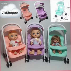 mainan stroller bayi baby dorongan roda anak boneka alive doll besar kantong baby walker | Hot Item