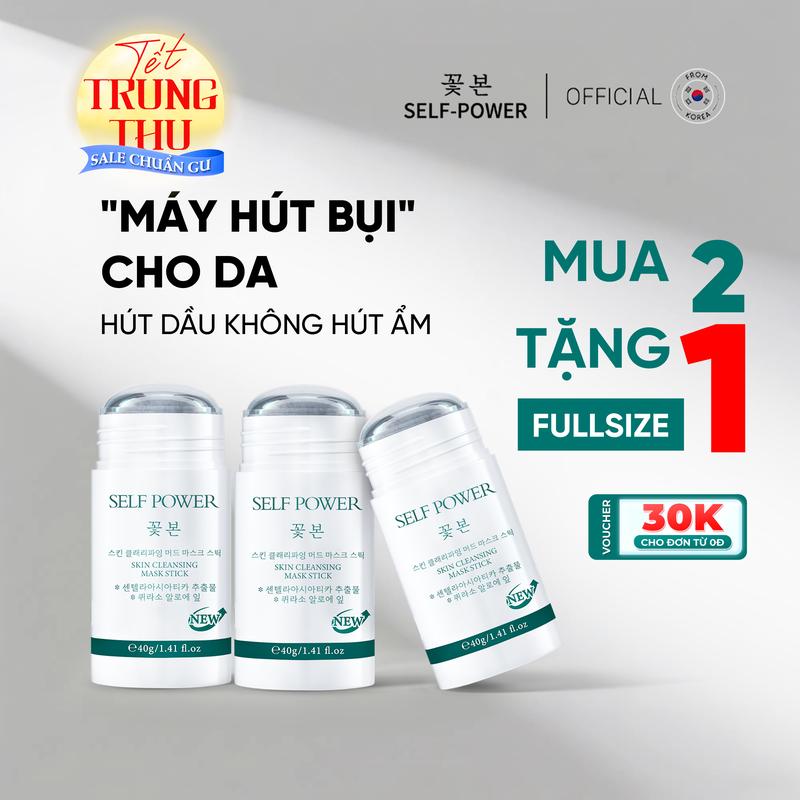 SELF POWER Thanh Lăn Mặt Nạ Đất Sét Tía Tô Nam Nữ 40g Hỗ Trợ Làm Sạch Da, Làm Đẹp Da - Clay Stick Mask Đắp Mặt Dưỡng Da Mặt, Skincare Cleansing Women