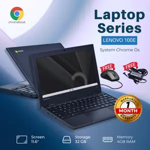 [Pre-Owned] Laptop Lenovo 100E RAM 4GB SSD 32GB Layar 11.6 Inch Chrome OS Intel Celeron N3350 Bekas