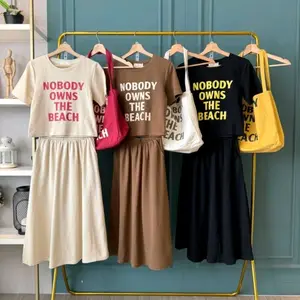 oneset rok terbaru Wanita free tote bag Midi