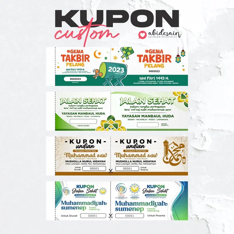 Cetak Kupon, kupon undian, voucher, untuk segala kebutuhan acara, custom 0