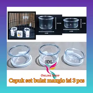 CEPUK ITALY SET BULAT ISI 3 PCS  MAXGLO WADAH TEMPAT MAKAN MINUM PAKAN BURUNG