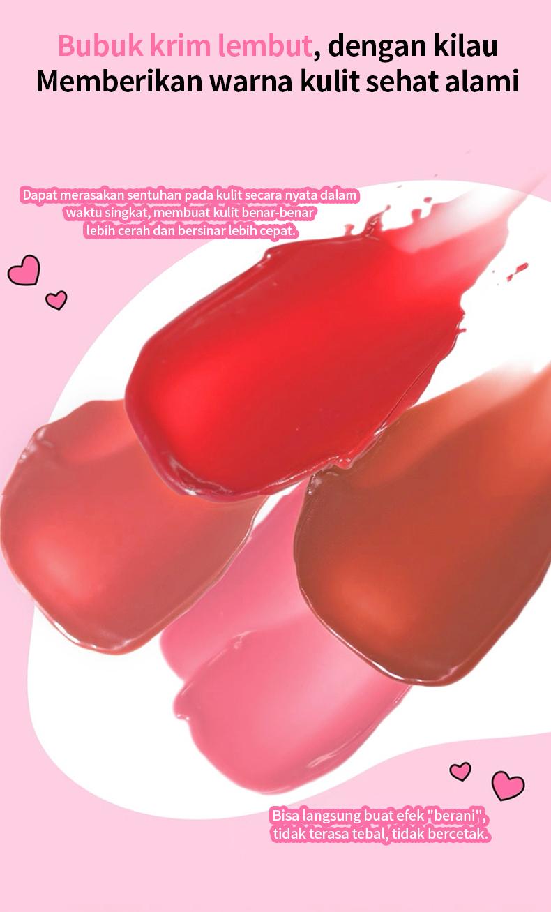 BOQILYNE 2-in-1 Lip & Cheek Gel! Sapuan Mudah, Warna Glow – Tahan Lama Anti Lengket	 Bibir Kosmetik Lipstik