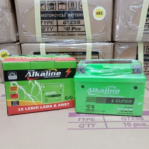 Aki Motor BeAT FI CW, BeAT Karbu, Vario 110, Scoopy, Spacy, Supra X 125, Vixion Alkaline GTZ5S Aki Kering GrandCell Jaminan Original 100%