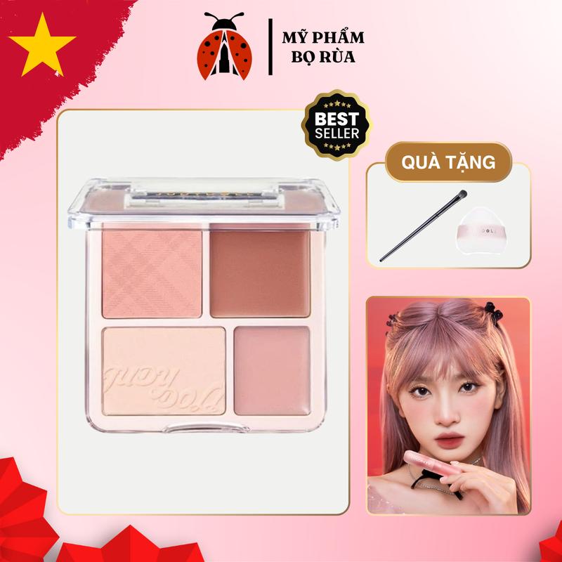 [Thủy Đỗ] Phấn má hồng Judydoll 4 ô Màu má hồng và bắt sáng Tự Nhiên Làm Sáng Gương mặt Cho Mọi Tone Da 9g