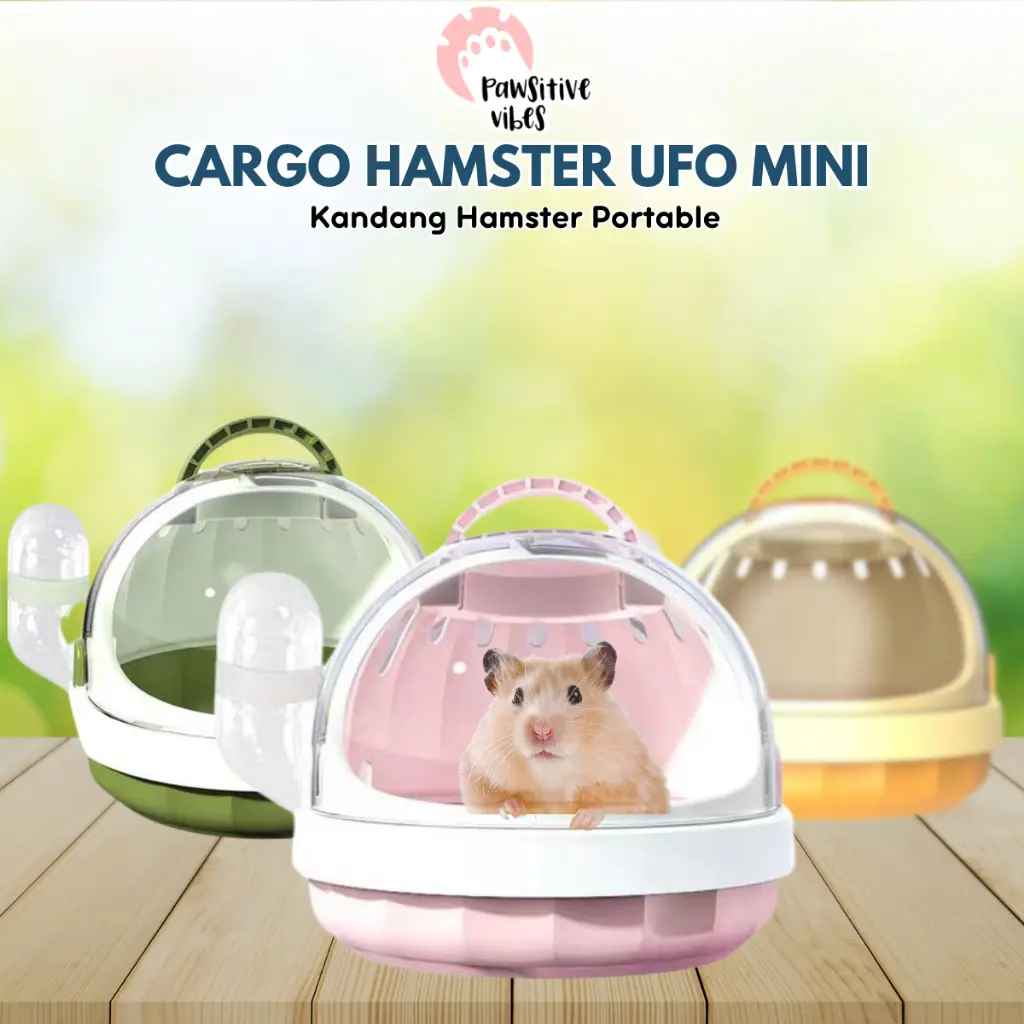 Cargo Hamster UFO Mini - Hamster Cage - Kandang Travel Hamster Sugar Glider Landak - Pet Outdoor Cage - Rumah Hamster Lucu Plus Botol Minum - Kandang Hamster Ufo Astronot - Astronaut Stye Hamster Cage - Rumah Sugar Glider - Kandang Travel Hamster