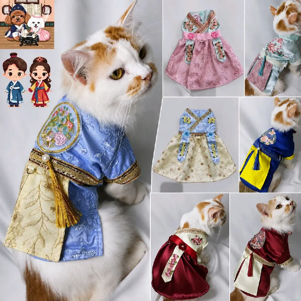 Migo Design 110 Couple Hanbok Korea Baju Kucing/Anjing Tradisional / Pakaian AnaBul Hewan Peliharaan Jantan Betina Imlek Pet Costume Clothes Kasual Pesta