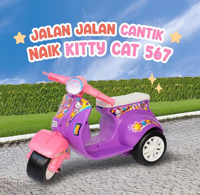 SG TOYS KITTY CAT 567 Mainan Anak Perempuan Motor Vespa Cilik / Vespa Dorong Mini Roda 3 Tiga 0