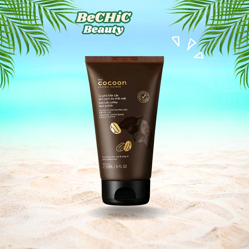 Tẩy da chết mặt Cà phê Đắk Lắk làm sạch da mặt cocoon 150ml (Dak Lak coffee face polish ) thuần chay