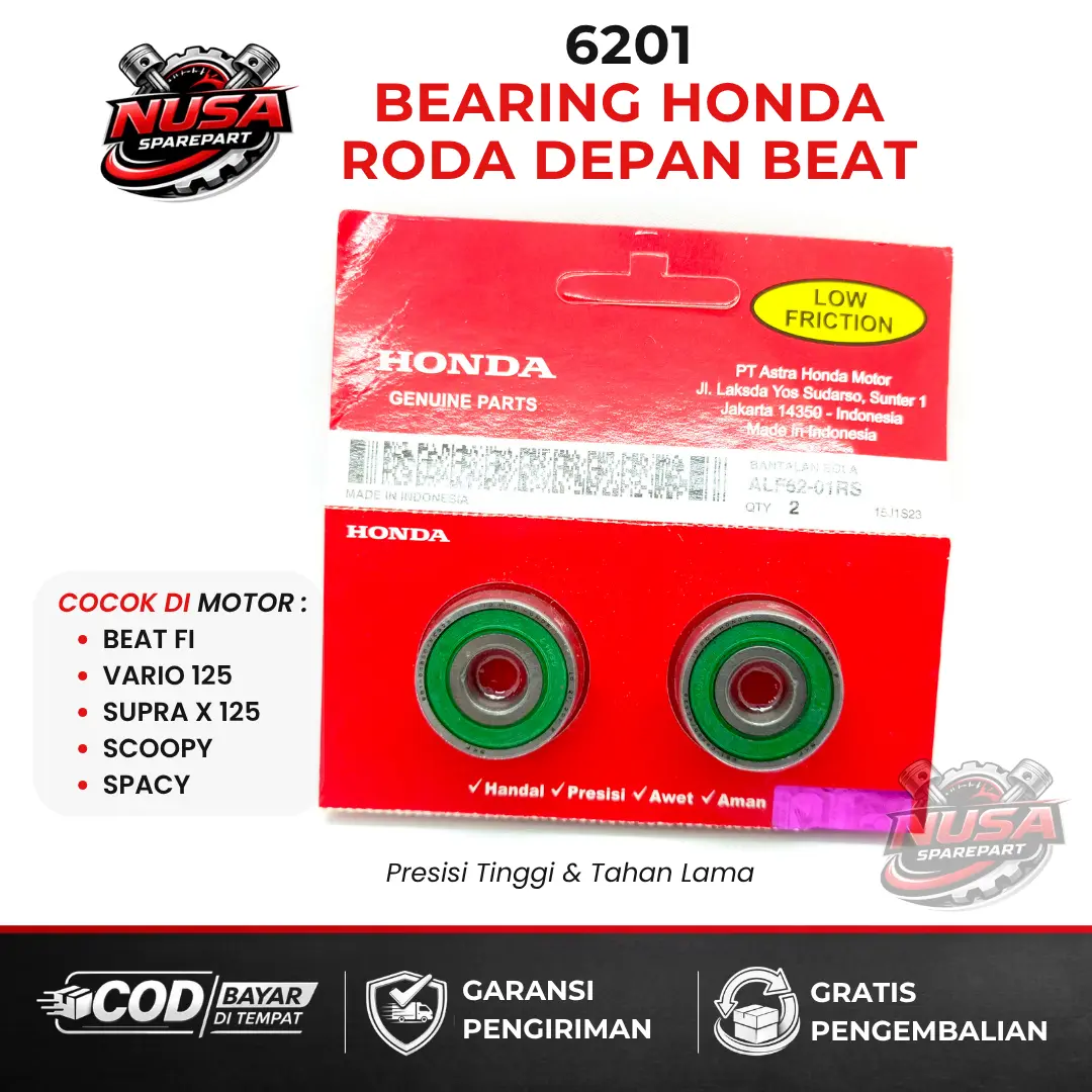 6201 2PCS BEARING RODA DEPAN HONDA BEAT FI / VARIO 125 / SCOOPY / SPACY / LAHAR / LAHER / BEARING