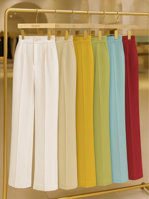  GUCO Quần Suông Công Sở Lưng Cao Xếp Ly Nổi - QD157 - Chất Liệu Kaki Mỹ Thoải Mái Sang Trọng 