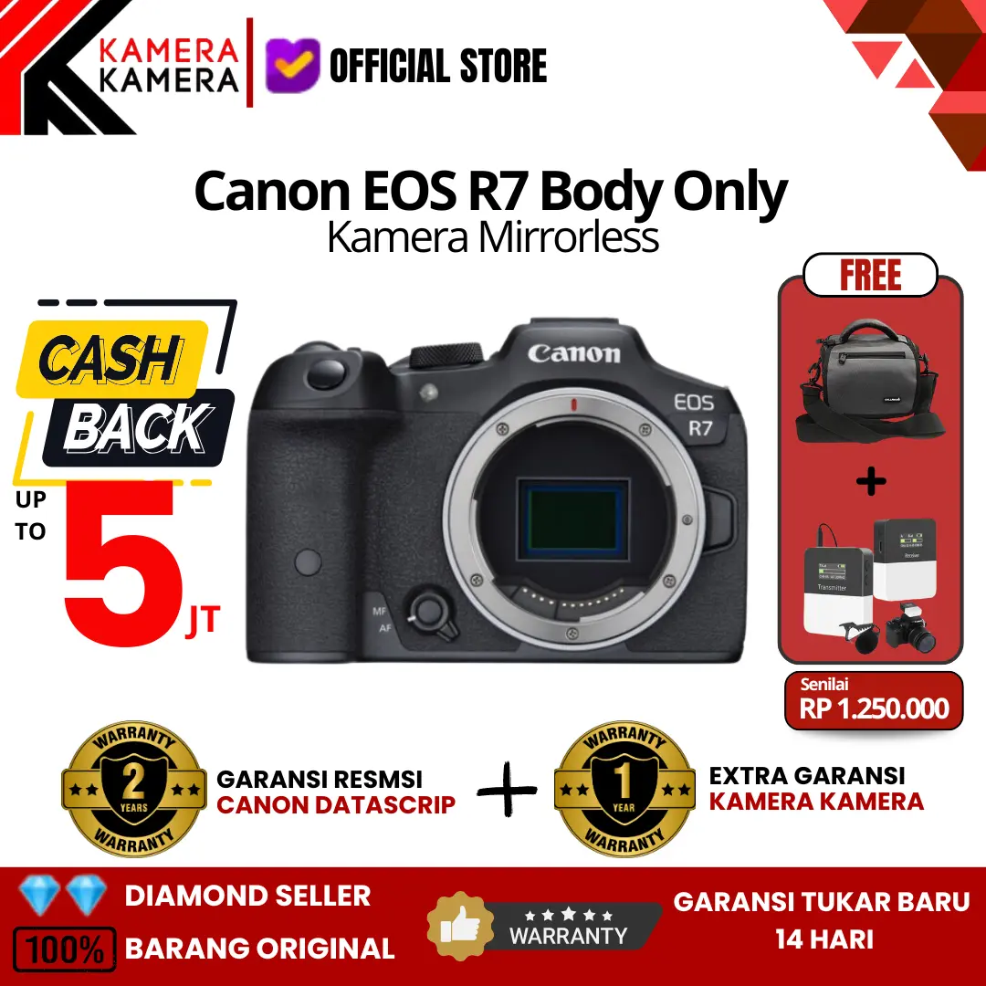 Canon EOS R7 Mirrorless Body Only - Garansi Resmi