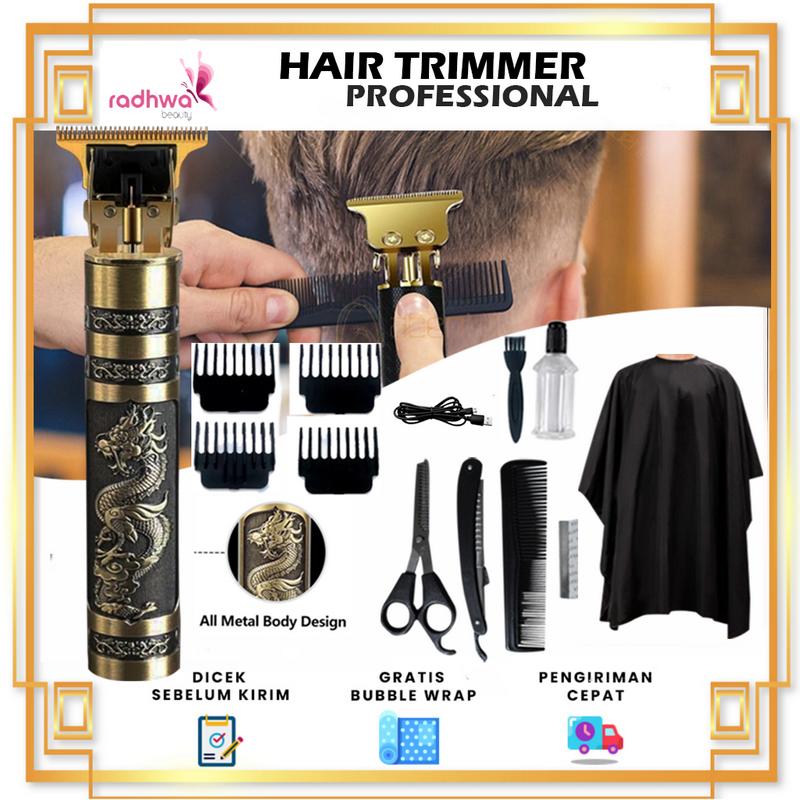 Alat Cukur Elektrik Profesional Hair Trimmer Detailer Cordless / Mesin Cukur Rambut Cas T9 / Pisau Cukur Jenggot 0
