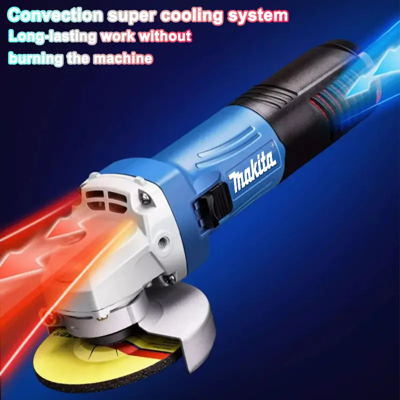 DGA506 Cordless Angle Grinder 5" 125MM Chuck 8500RPM Motor Brushless Kecepatan Ultra Tinggi Gear Baja Chrome Vanadium Baterai Lithium Tegangan Tinggi 18V Cocok untuk Penggilingan Paduan Aluminium, Pemotongan Pipa Baja, Pemotongan Batu Set Komersial 4