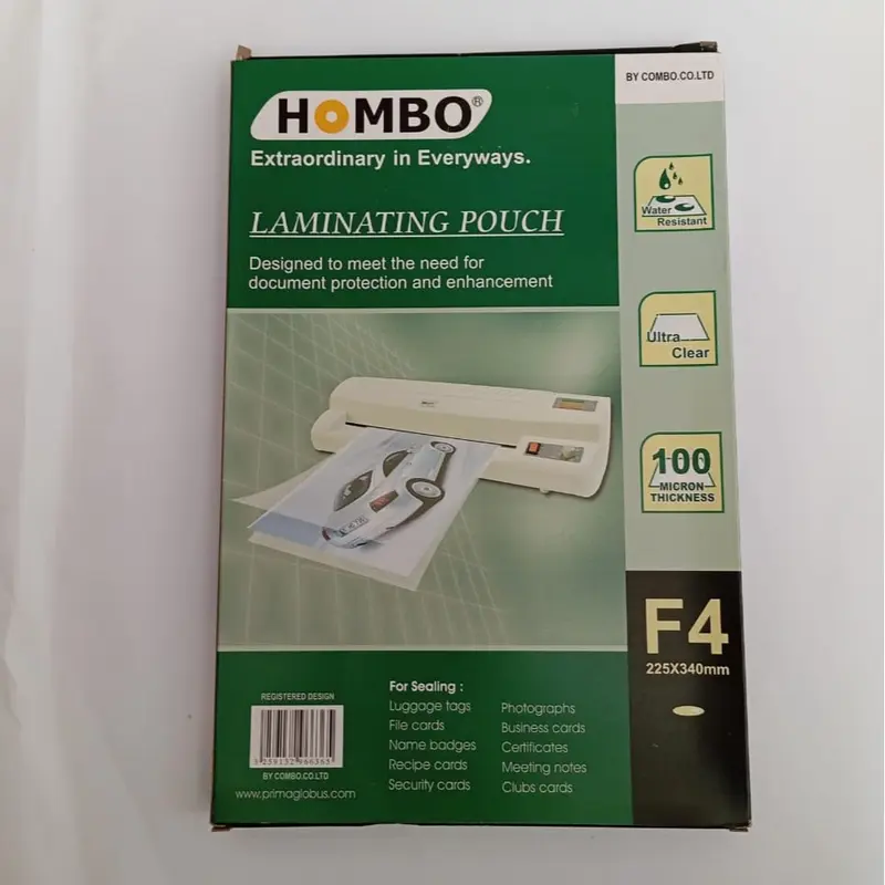 LAMINATING POUCH F4 MERK HOMBO (PER PAK ) 2