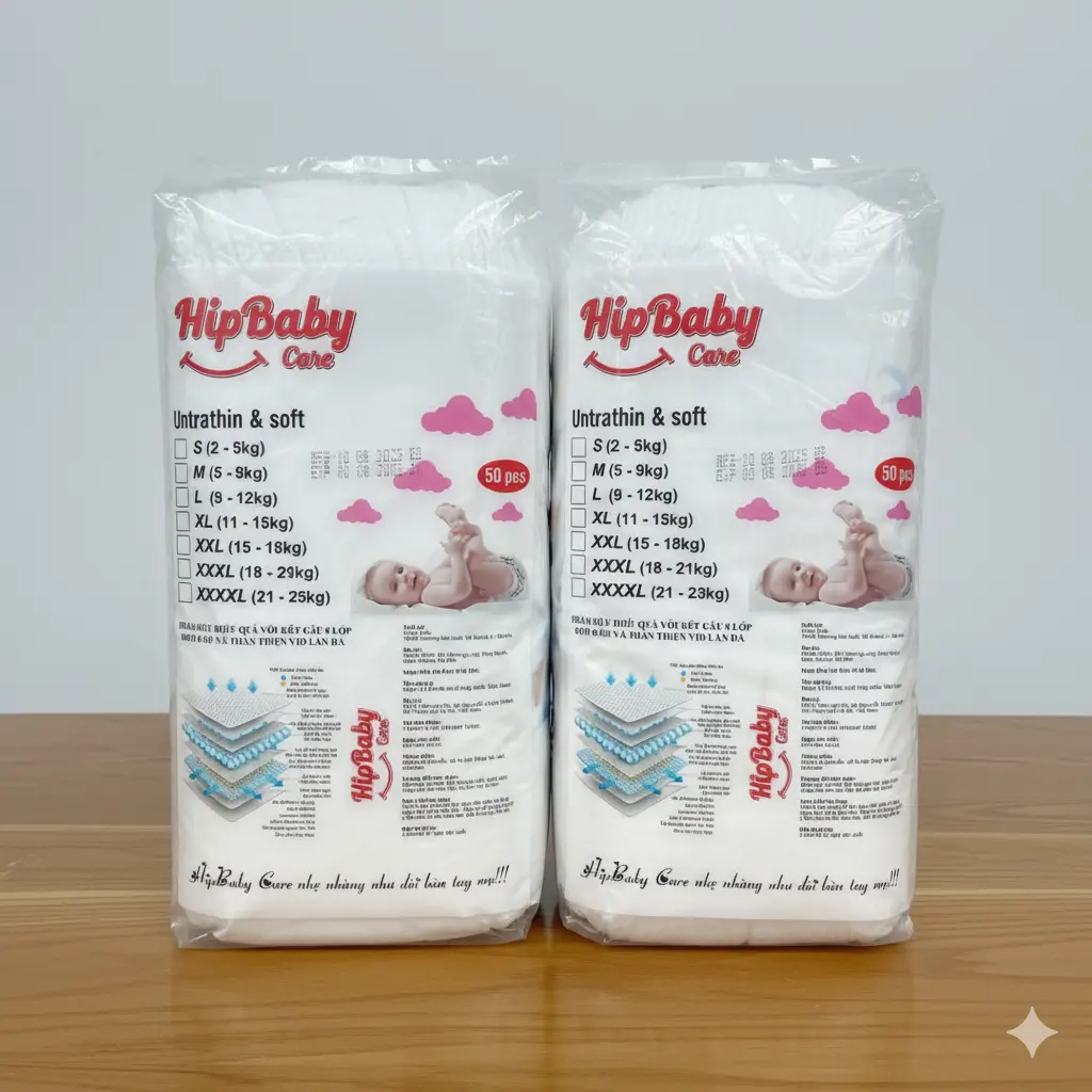 HIPBABY CARE  Bỉm quần combo 100 miếng. Thấm hút nhanh gấp 3 lần, chống tràn cực tốt, bé vận động thoải mái suốt ngày dài. sáp giữ ấm, túi ngủ cho bé.
