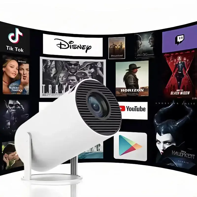 Proyektor HY300pro 4K 1280* 720P CinemaBig Screen Experience with Premium 360 Sound 180° Rotating5.0 Bluetooth  Compatible With Android/iOS/Windows/TV 1