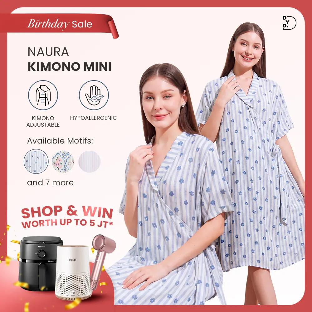 DYD LABEL Naura Kimono Mini Daster Busui & Lahiran Friendly Bahan Rayon Premium Size Jumbo Dress Ibu Hamil Fit to XS-XXL