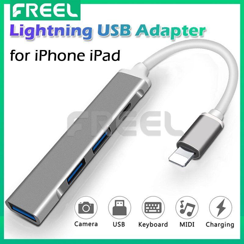 FREEL Bộ chuyển đổi USB cho iPhone 4 trong 1, hub Lightning sang USB 3.0 với…