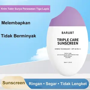 Facetology Triple Care Sunscreen Sunblock SPF 50 Wajah Tangan Badan UV Protection Maksimal Perawatan Tubuh Facial Berminyak