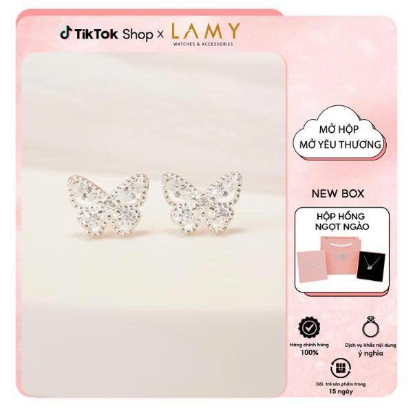 [KOL] Khuyên tai nữ LAMY Bạc S925 Fashion Butterfly Earrings 3245 - Trang sức LAMY